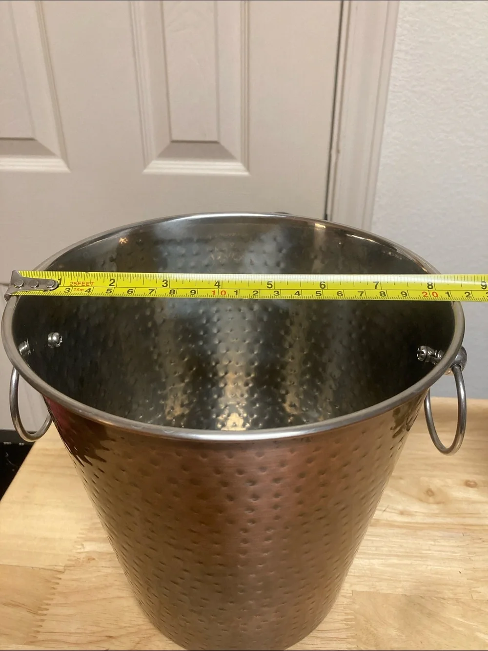 Kitchen & Table by H-E-B Ice Bucket Hammered Metal Copper Silver
